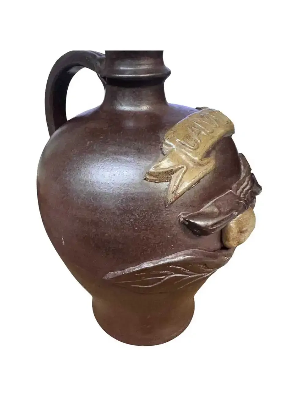 Antique French Earthenware Calvados Jug.
